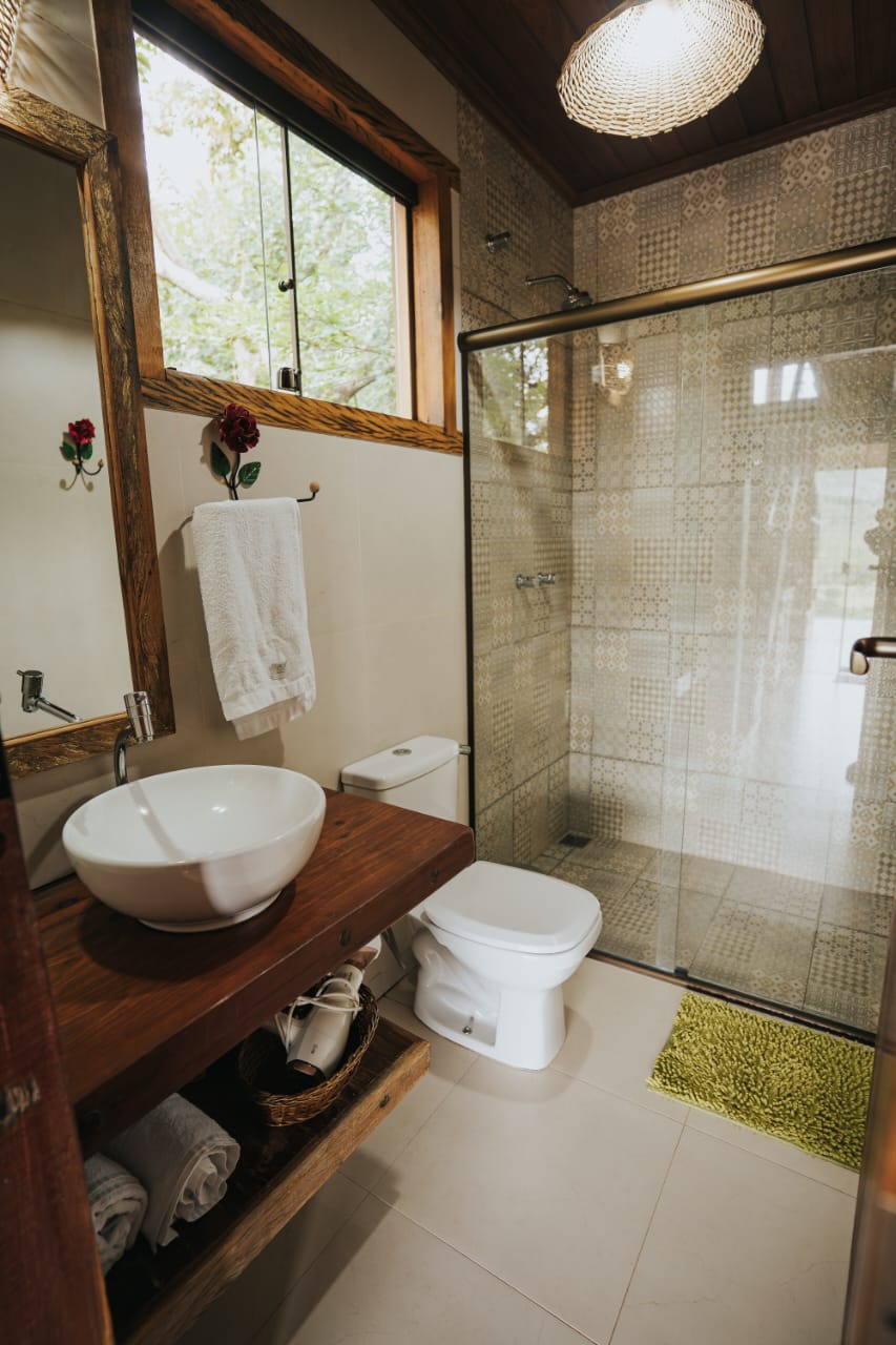 Detalhes rústicos do chalé