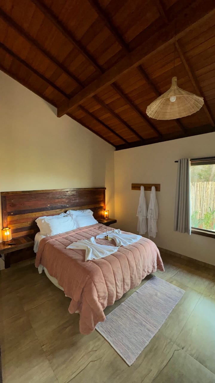 Área de convivência com lareira